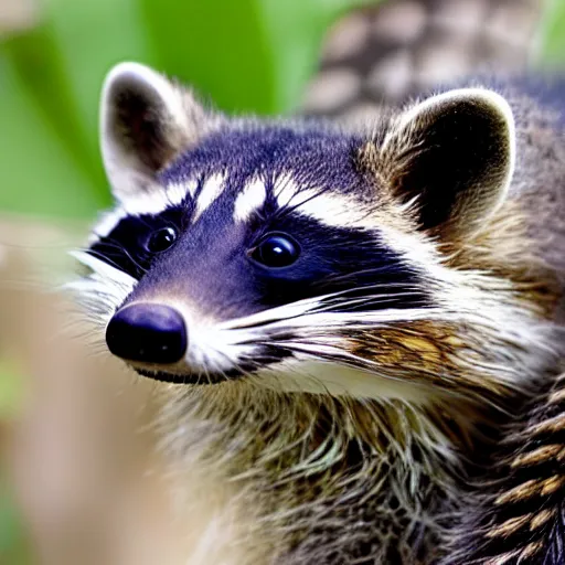 Image similar to photo of a hybrid between a snake and a raccoon