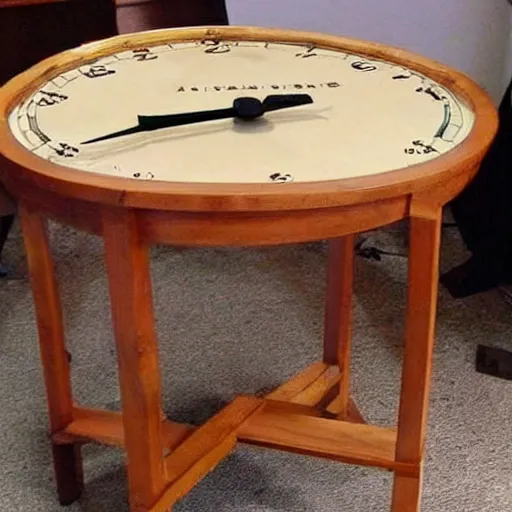 Image similar to a table made out of a clock,