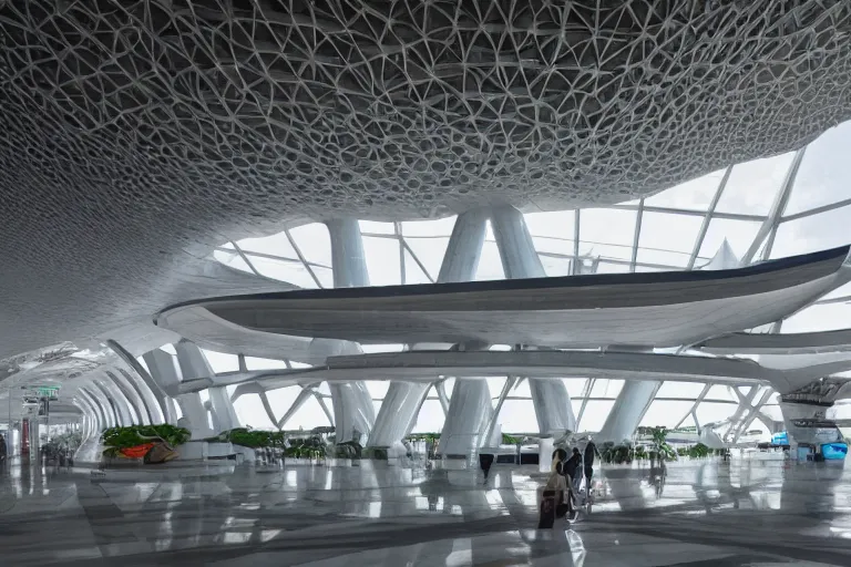 Prompt: Manila International Airport designed by Zaha Hadid