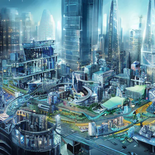 Prompt: City of Future, detailed photo, photorealistic