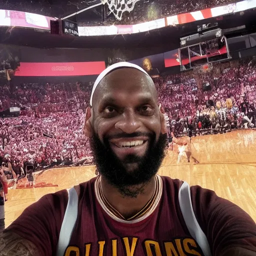 Prompt: le bron james selfie