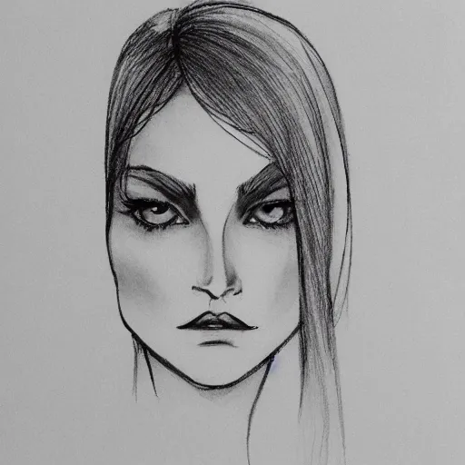 Image similar to beautiful lady face. sketch