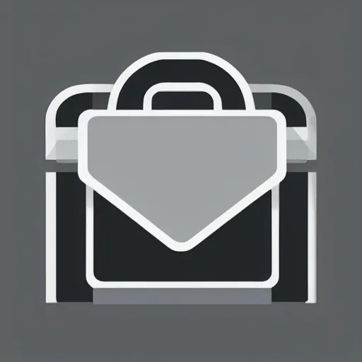 Prompt: flat briefcase icon on white background, asset design, iconography
