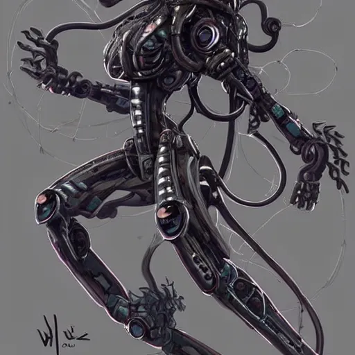 Image similar to a mech version of african medusa, with a septum piercing, very symmetrical, highly detailed, by vitaly bulgarov, by joss nizzi, by ben procter, by steve jung, concept art, quintessa, metal gear solid, transformers cinematic universe, concept art world, pinterest, artstation, unreal engine