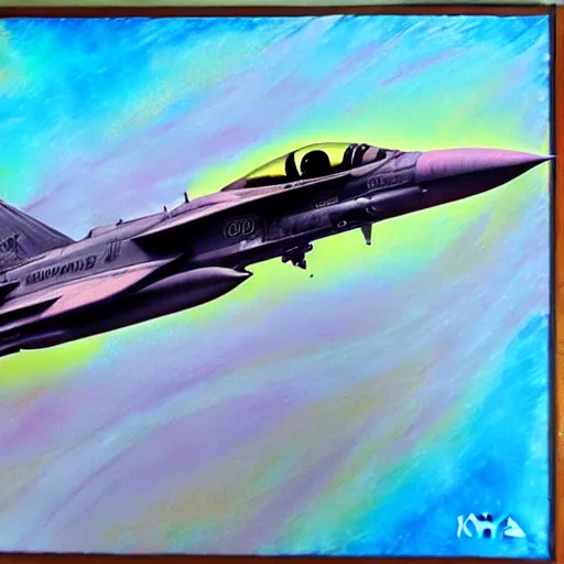 Prompt: f - 1 6 with psychedelic paint, kyza saleem, realistic, 4 k, sharp, detailed