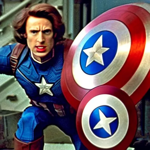 Image similar to film still of captain america in doctor who ( 1 9 7 5 )