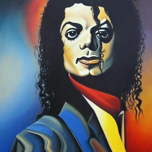 Image similar to salvador dali painting of michael jackson, oil painting, masterpiece