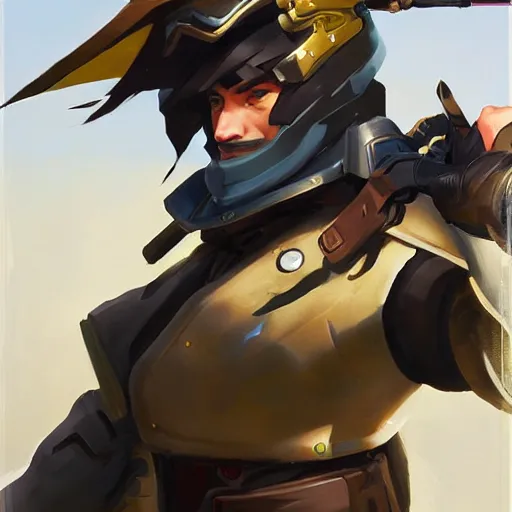 Image similar to greg manchess portrait painting of partially armored genshin impact characters as overwatch character, medium shot, asymmetrical, profile picture, organic painting, sunny day, matte painting, bold shapes, hard edges, street art, trending on artstation, by huang guangjian and gil elvgren and sachin teng