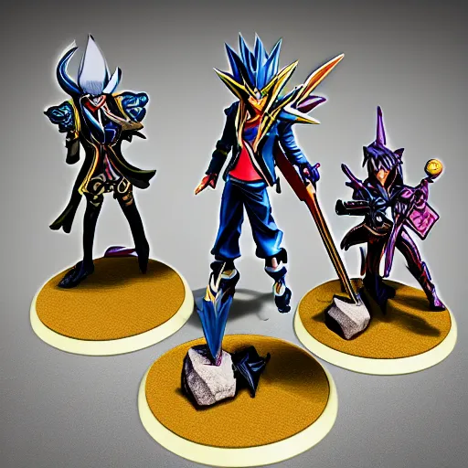 Image similar to yugioh as warhammer tabletop figurines t