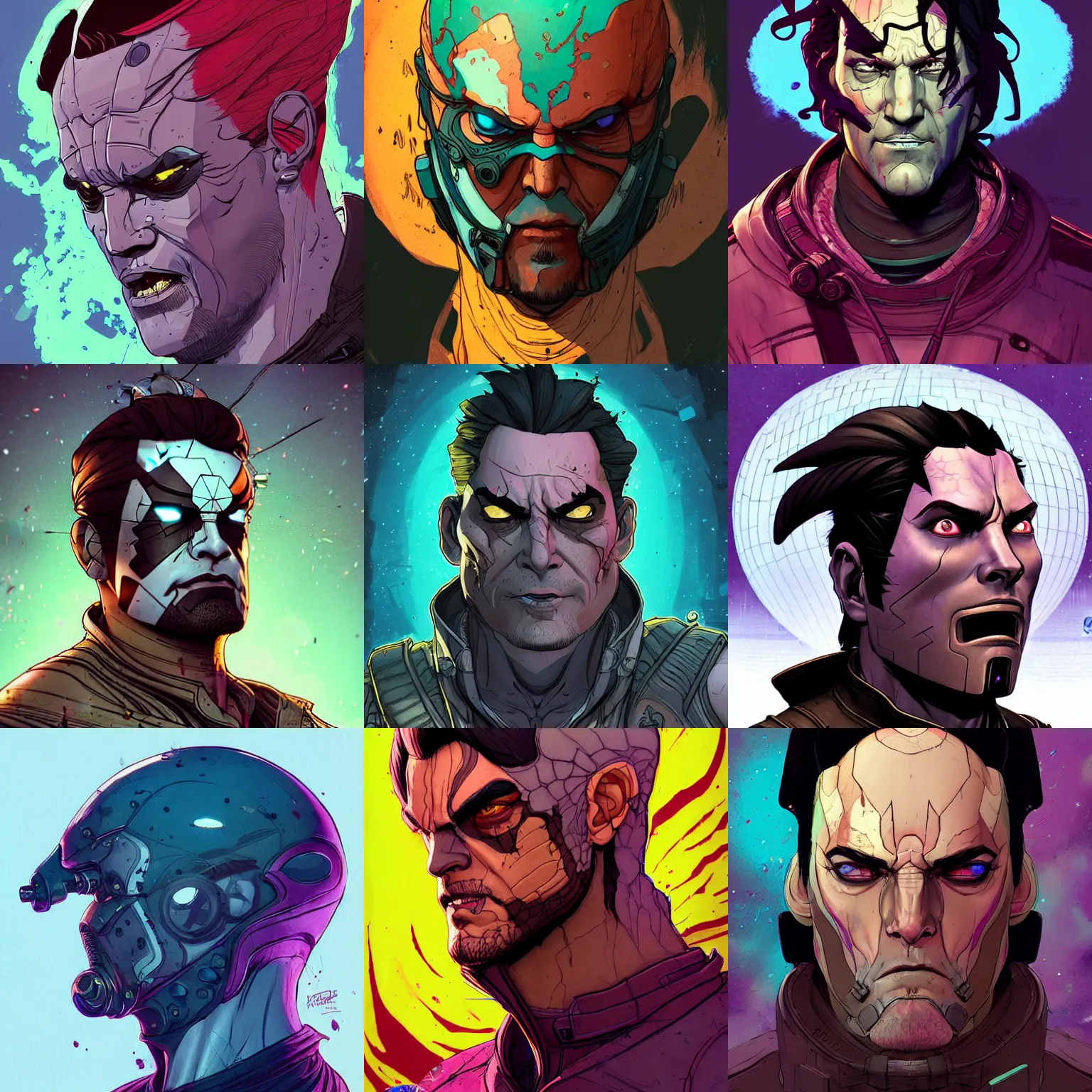 Prompt: asthetics! pretty! cell shaded head portrait of Robert Z'Dar as Borderlands 3 concept art, llustration, post grunge, concept art by josan gonzales and wlop, by james jean, Victo ngai, David Rubín, Mike Mignola, Laurie Greasley, highly detailed, sharp focus,alien,Trending on Artstation, HQ, deviantart, art by artgem