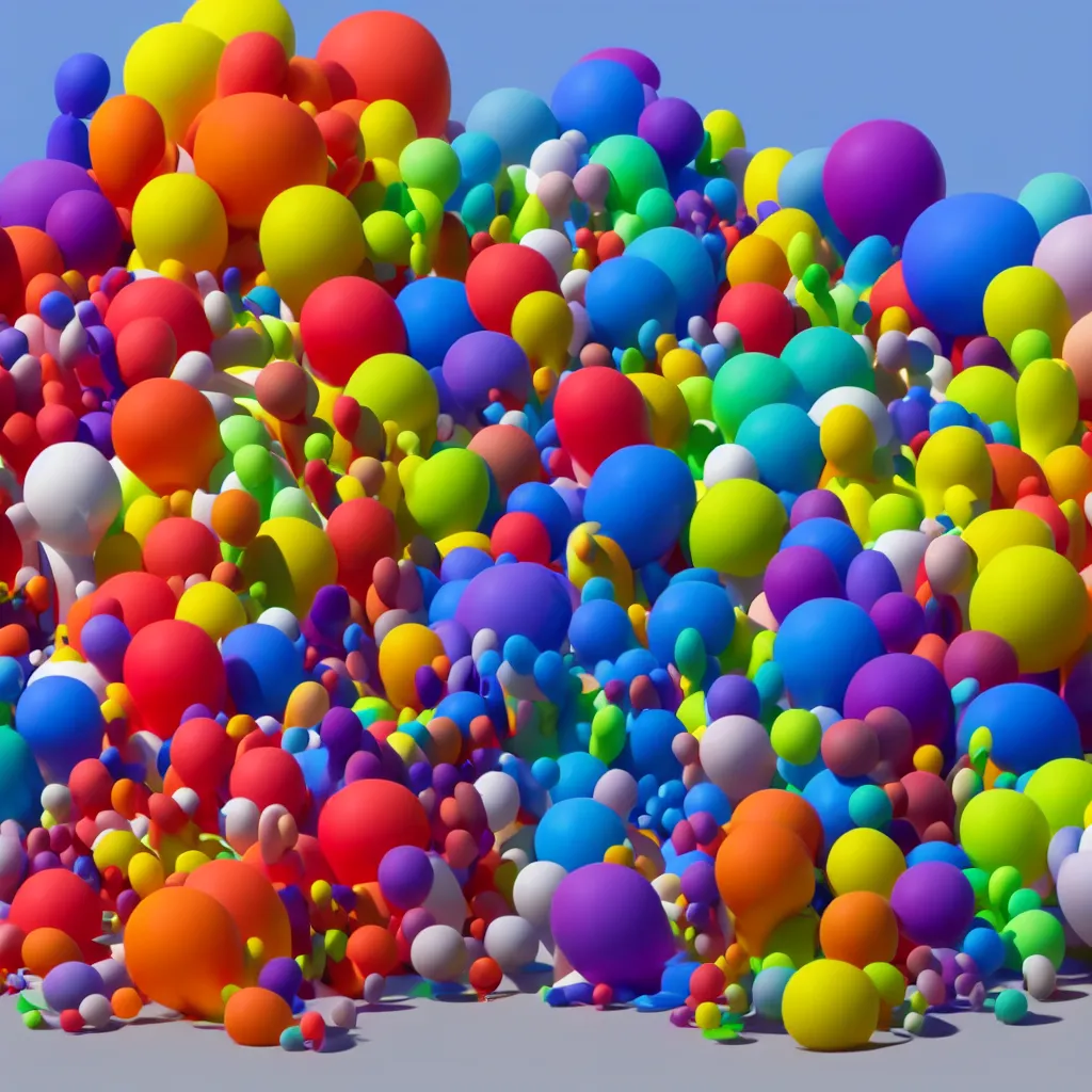 Image similar to a group of people made out of balloons, an abstract sculpture by Jeff Koons, featured on zbrush central, gutai group, rendered in cinema4d, rendered in maya, biomorphic