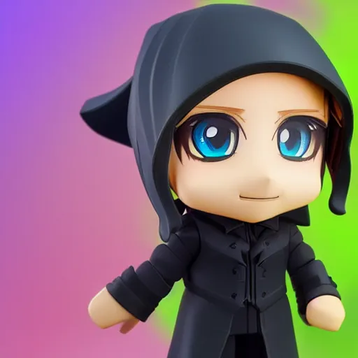 Prompt: face detailing wizard in the style of matte painting nendoroid and chibi, eyes in the style of nendoroid, middle close up, Julian ope, flat shading, 2D illustration, Swiss modernizm