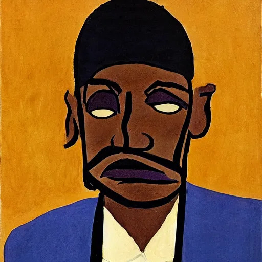 Image similar to homeless millionaire, in expensive clothes and with a cigar, by Jacob Lawrence, clean, detailed, award winning