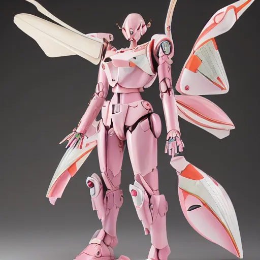 Image similar to futuristic nymphaea themed mecha waterlily upper body, sepals forming helmet, highly detailed, nymphaea, 8 k hd resolution, barbatos gundam with floral inlay, bandai box art, star wars, makoto kobayashi, frank gehry, raymond swanland