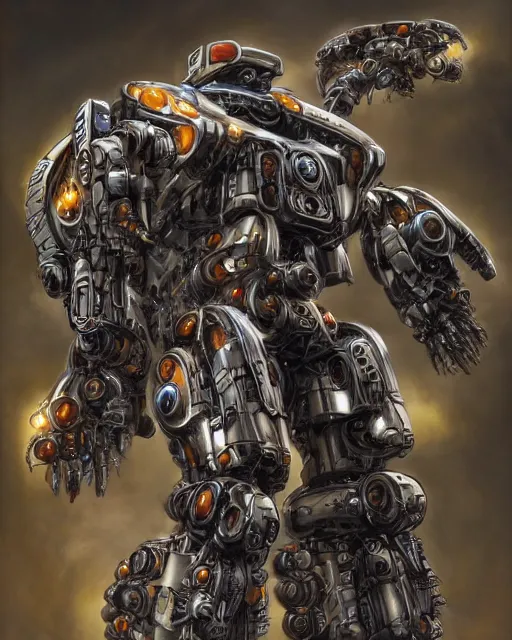 Image similar to modern circle shaped mecha by frank franzetta, biomechanical, 4 k, hyper detailed