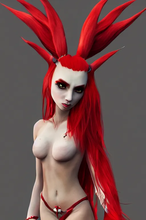 Image similar to a fiery viera king with red and white hair , Trending on artstation, artstationHD, artstationHQ, 4k, 8k
