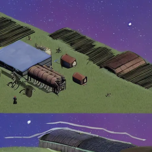 Image similar to amish farming on a space station in the expanse universe, firefly universe.