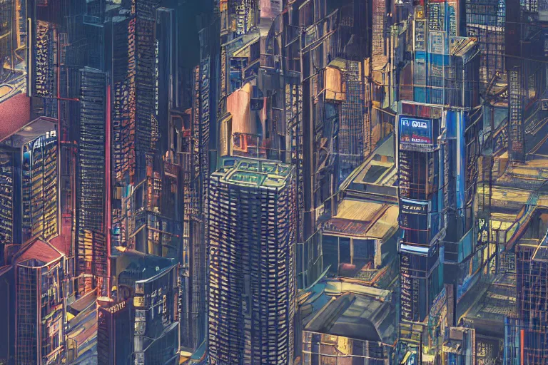 Image similar to fuji 5 0 r 3 5 mm, architectural studio magazine photography, high detailed isometric cyberpunk city, soft light