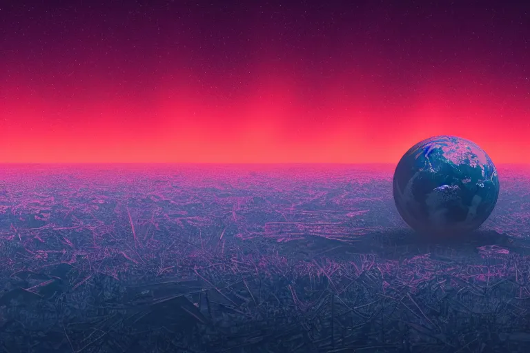 Prompt: Post-apocalyptic surface of the planet Earth, synthwave, golden ratio, high quality, 35 mm, 1.8f, backlit, moonlight