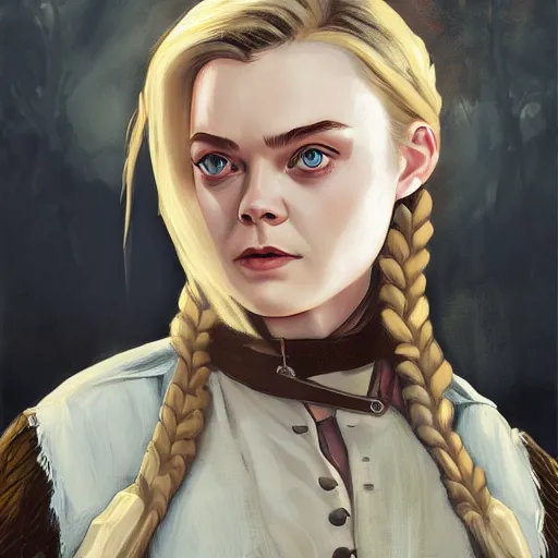 Image similar to comic style portrait painting of elle fanning as a western outlaw, art by erick arciniega, 4 k, comic style, highly detailed, epic lighting