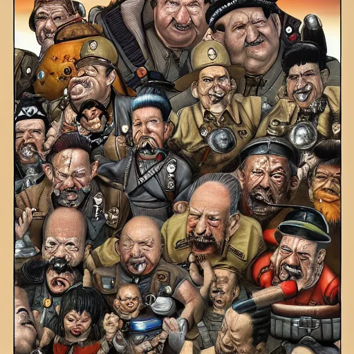 Image similar to Hitler dwarf, super detailed highres paining by Akira Toriyama