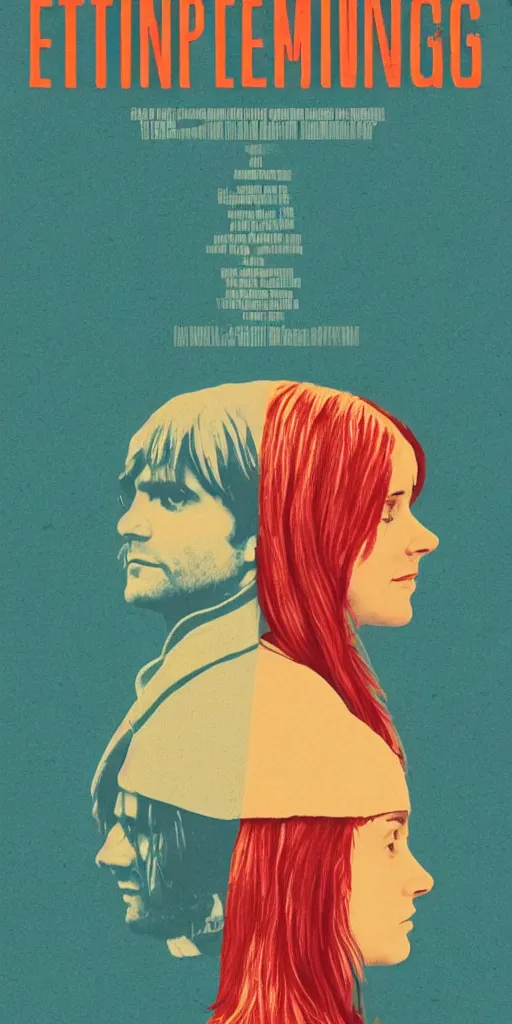 Prompt: eternal sunshine of the spotless mind, film grain, poster, style of Wes Anderson