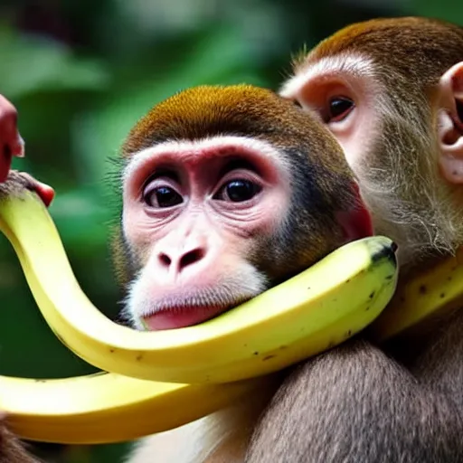 Image similar to POV you are a banana being eaten by a monkey