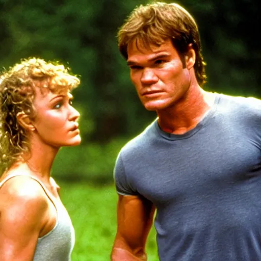 Image similar to dexter morgan and patrick swayze in dirty dancing movie still