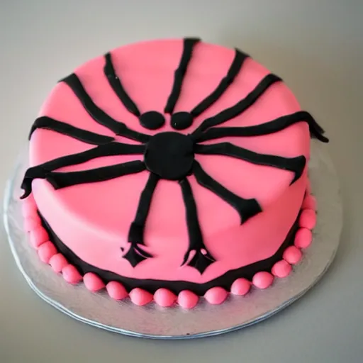 Prompt: spider birthday cake for girls,