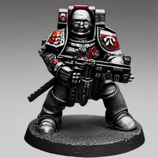 Image similar to winston churchill as a space marine, warhammer 40k, photograph, sharp focus