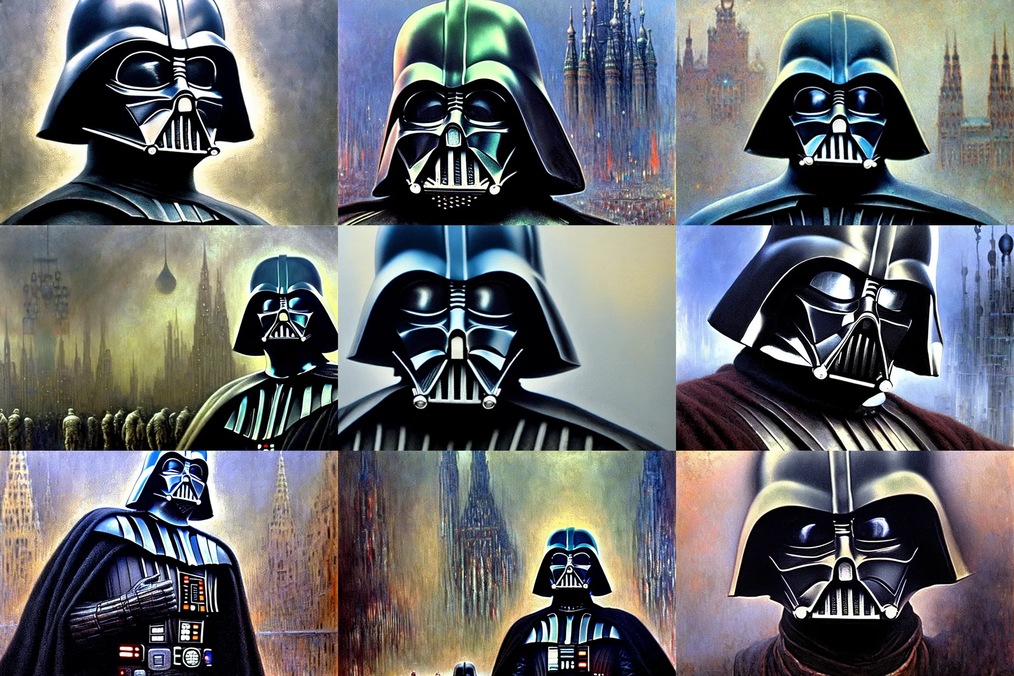 Prompt: realistic extremely detailed movie still closeup portrait painting of darth vader in a foggy crowded futuristic moscow street by denis villenueve, amano, yves tanguy, alphonse mucha, ernst haeckel, jean delville, ilya repin, edward robert hughes, andrei tarkovsky, roger dean, rich moody cold colours, closeup