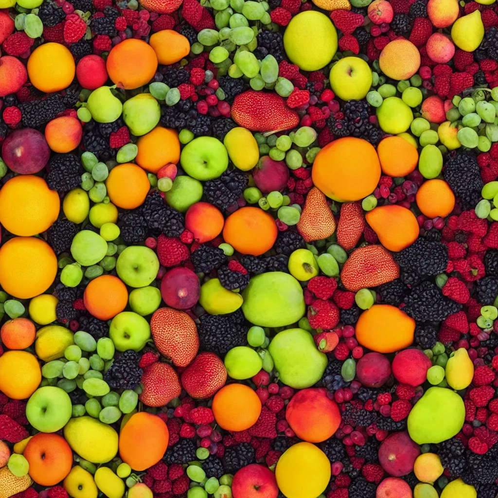 Image similar to texture of various fruits in icon format, 4k