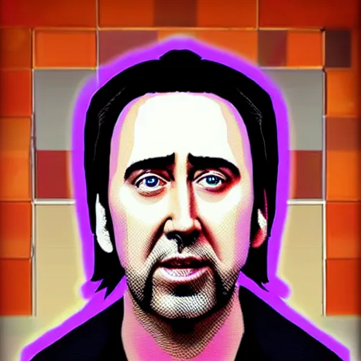 Prompt: nic cage as an emoji, discord style,