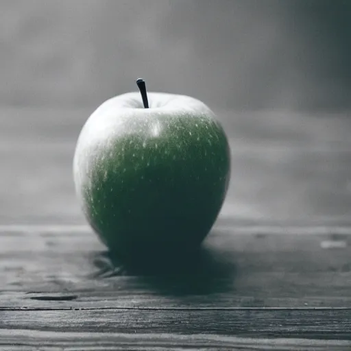 Prompt: a beautiful photo of a green apple, Ilford Delta 3200