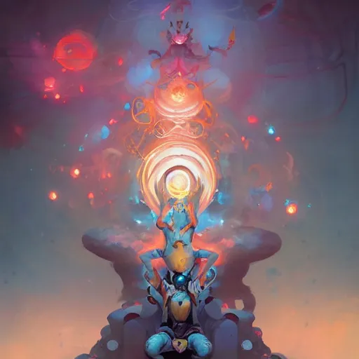 Image similar to zenyatta by pete mohrbacher and guweiz and josan gonzalez, graphic novel