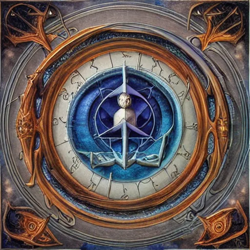 Image similar to detailed and sharp aquarius artistic zodiac artwork, mystic style, detailed, 8 k, detailed, symmetrical, by brian froud