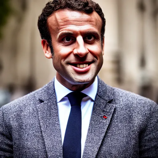 Image similar to afro-american Emmanuel Macron, 50mm photography, high quality, 4K