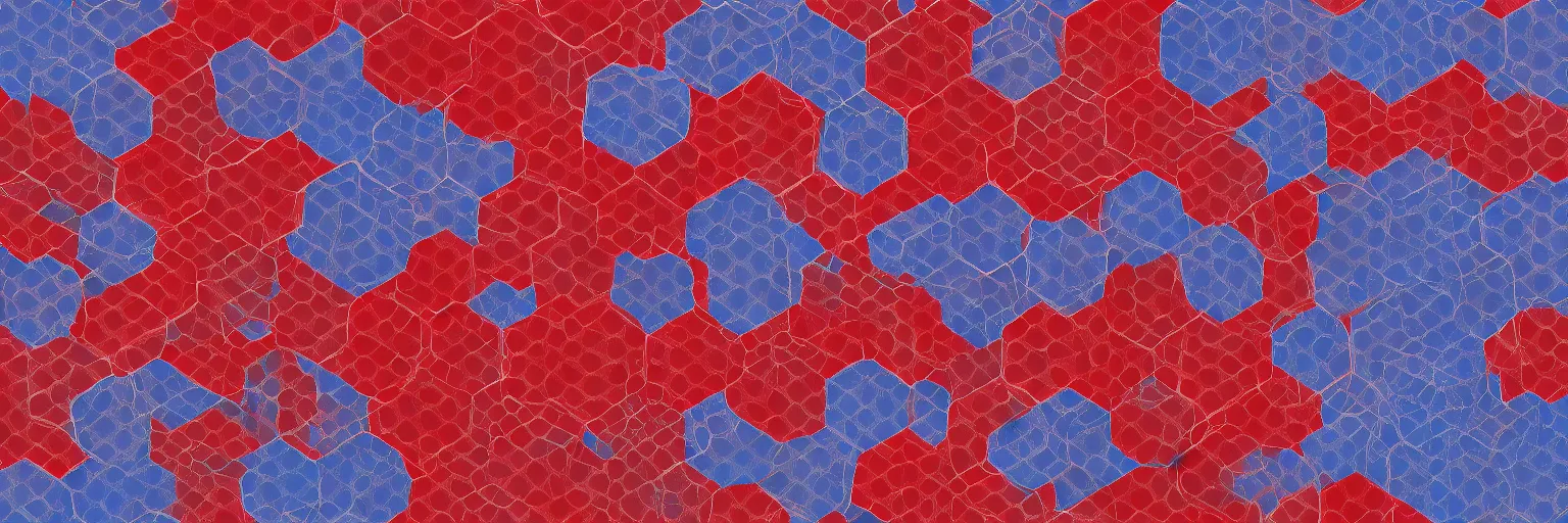 Prompt: red blue and white hexagon wallpaper design