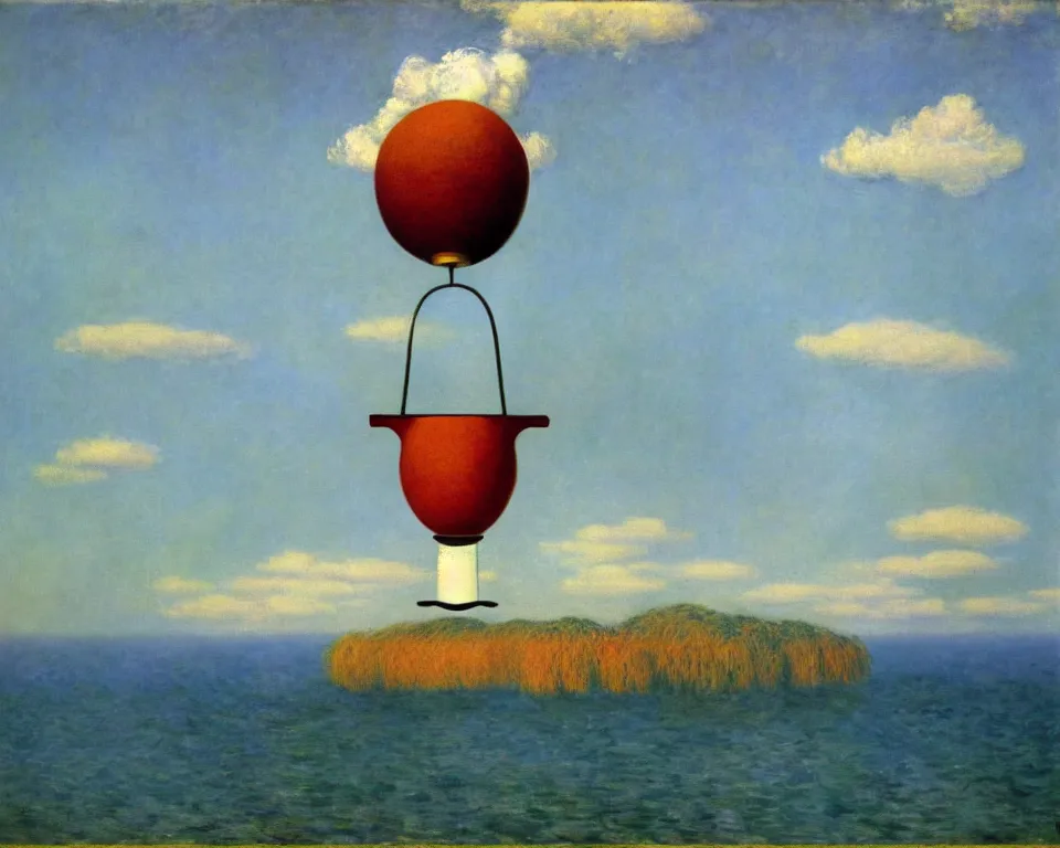 Prompt: achingly beautiful painting of a gravity bong by rene magritte, monet, and turner. whimsical.