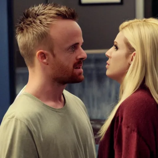 Image similar to Jesse Pinkman meeting Jesse Pinkwoman, his woman version