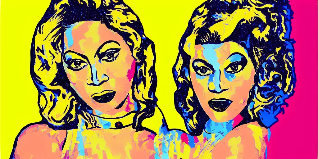 Image similar to a vintage photo of beyonce in a 1 9 2 0 pop art paintin, digital art, extra realism