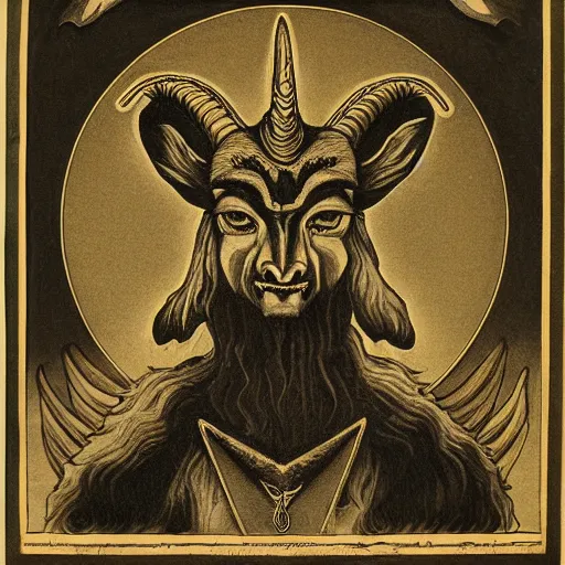 Image similar to portrait of baphomet