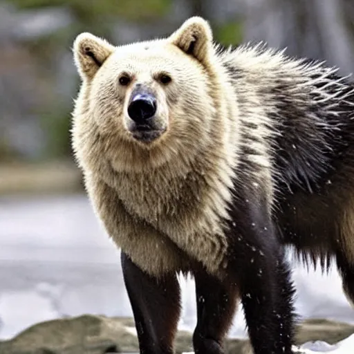 Prompt: alaskan bear wolf