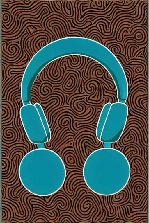 Image similar to minimalist boho style art of colorful headphones, illustration, vector art