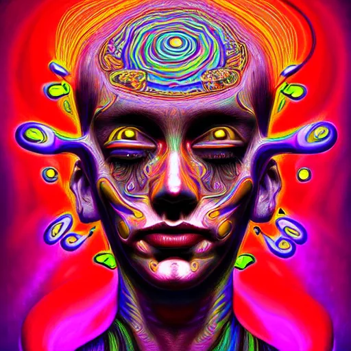 Image similar to An extremely psychedelic portrait of Rock N Roll, surreal, LSD, face, detailed, intricate, elegant, lithe, highly detailed, digital painting, artstation, concept art, smooth, sharp focus, illustration