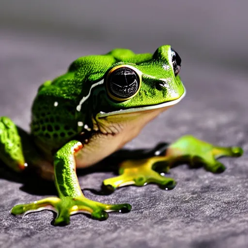 Image similar to Lady Frog photograph, sharp focus, realistic