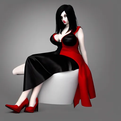 Prompt: curvy feminine hot goth woman with elegant red-black elegant crocodile leather dress, cgsociety, photorealistic, sublime ambience, idealistic, 16k, smooth, sharp focus, trending on ArtStation, volumetric lighting, fully clothed, worksafe