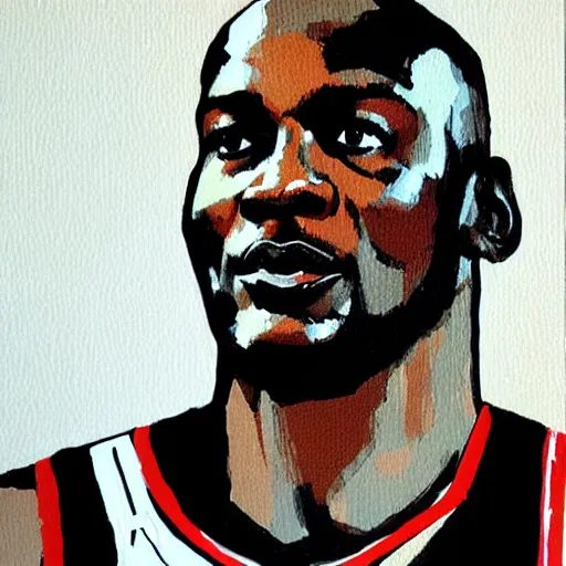 Prompt: Michael Jordan portrait by Ashley Wood