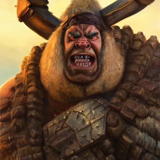 Image similar to upper body portrait of a heavily armoured hulking herculean chiseled john candy as a fantasy barbarian pirate orc ork, sunrays, cinematic lighting, photorealistic, octane render, 8 k, depth of field, 3 d, art by artgerm and greg rutkowski and alphonse mucha and uang guangjian and gil elvgren and sachin ten