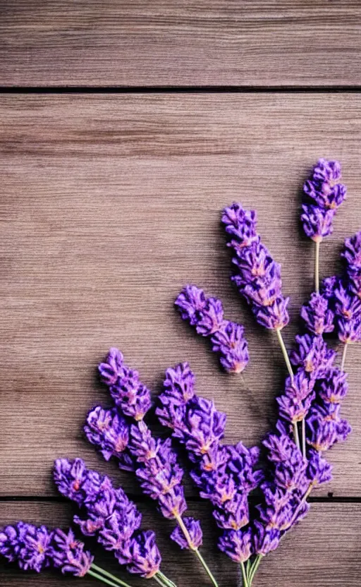 Prompt: soft purple lavender flowers on pale vertical rustic boards, background, backdrop for infant obituary